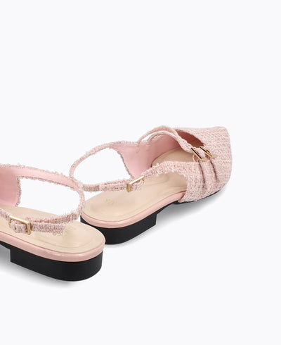 Inca Slingback Mary Jane Flats V2 - Pink (Croc)