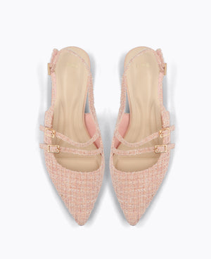 Inca Slingback Mary Jane Flats V2 - Pink (Croc)