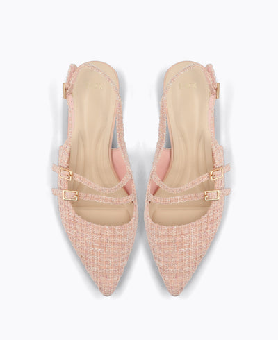 Inca Slingback Mary Jane Flats V2 - Pink (Croc)