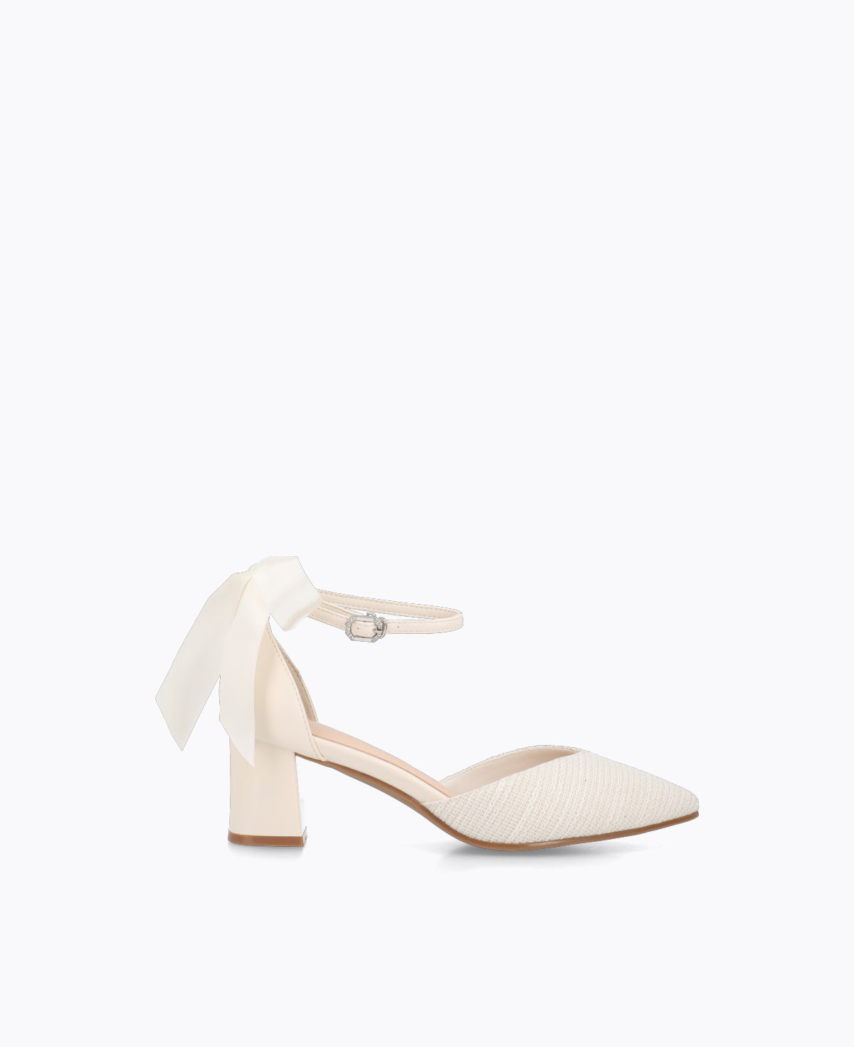 Isabella Bow Heel Pumps - Beige