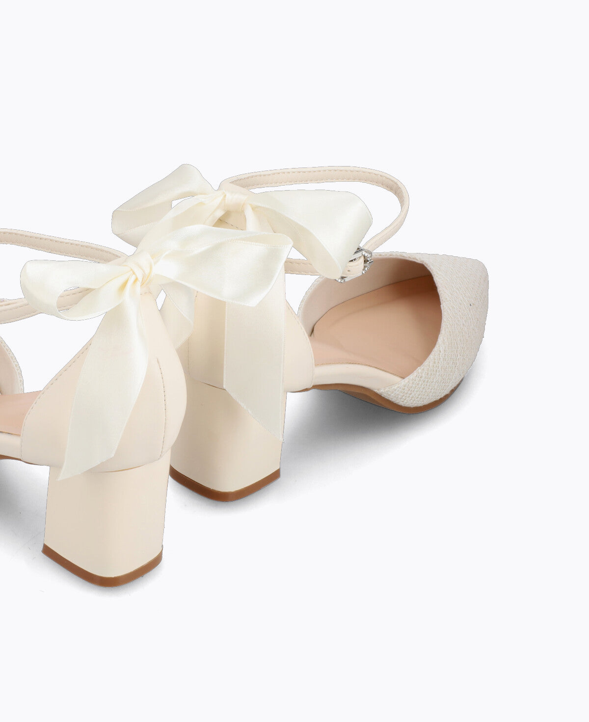 Isabella Bow Heel Pumps - Beige