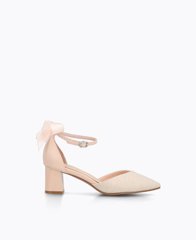Isabella Bow Heel Pumps - Pink