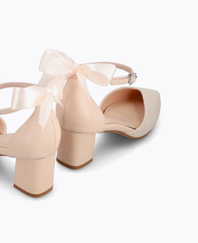 Isabella Bow Heel Pumps - Pink