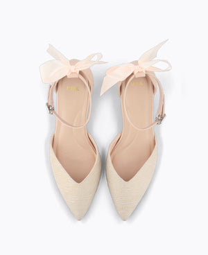 Isabella Bow Heel Pumps - Pink