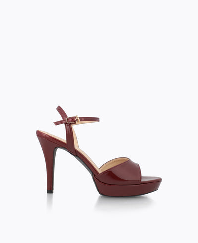 Isadora Platform Heel Sandals - Maroon