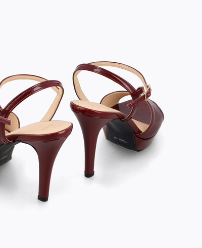 Isadora Platform Heel Sandals - Maroon