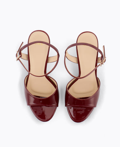 Isadora Platform Heel Sandals - Maroon