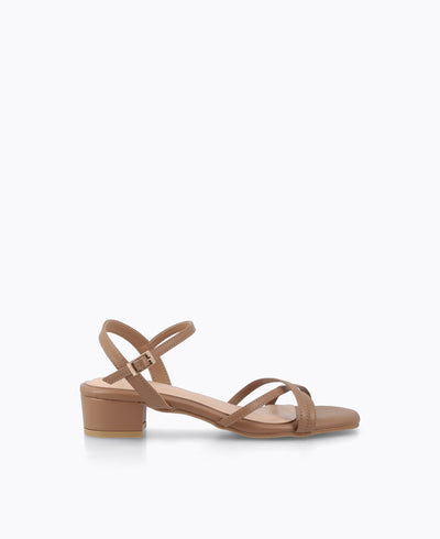 Juniper Strappy Heel Sandals - Almond