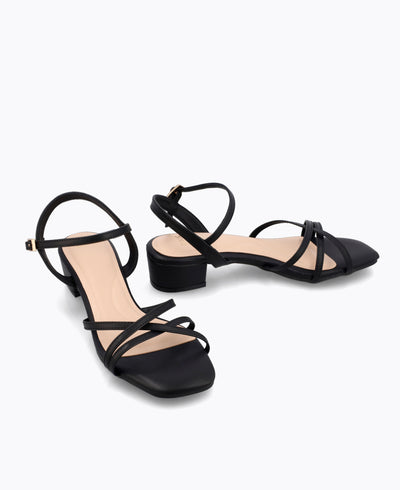 Juniper Strappy Heel Sandals - Black