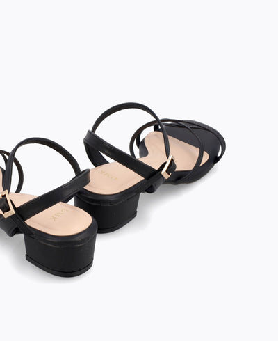 Juniper Strappy Heel Sandals - Black
