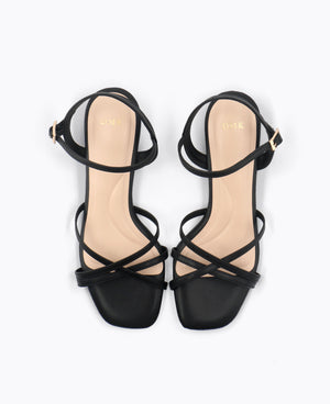Juniper Strappy Heel Sandals - Black