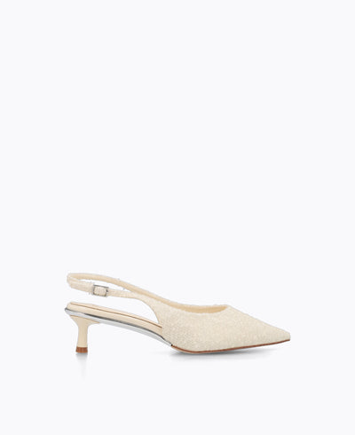 Lily Slingback Heel Pumps - Beige