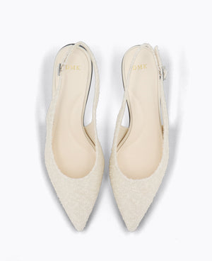 Lily Slingback Heel Pumps - Beige
