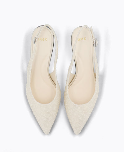 Lily Slingback Heel Pumps - Beige