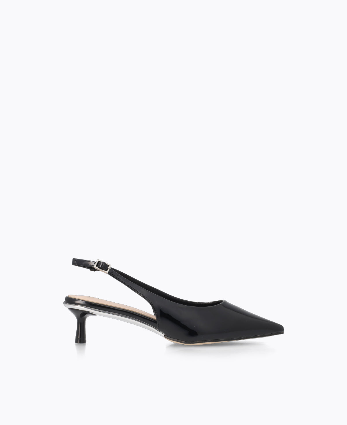 Rosalie Slingback Heel Pumps - Black (Patent/Glossy)