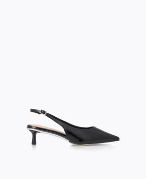 Rosalie Slingback Heel Pumps - Black (Patent/Glossy)