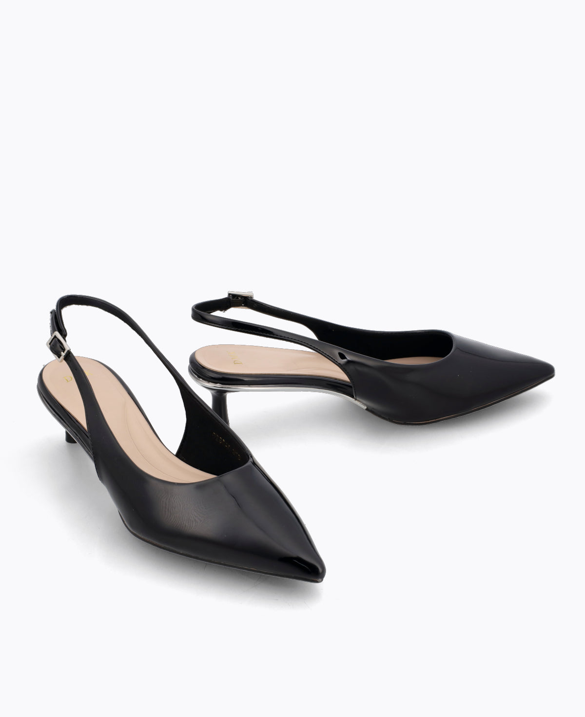 Rosalie Slingback Heel Pumps - Black (Patent/Glossy)