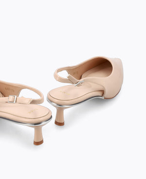 Rosalie Slingback Heel Pumps - Nude