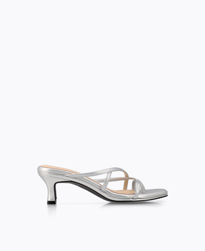 Lyra Heel Sandals - Silver