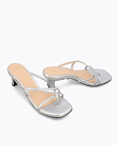 Lyra Heel Sandals - Silver