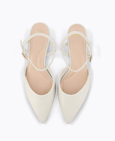 Mabel Block Heel Pumps - Beige