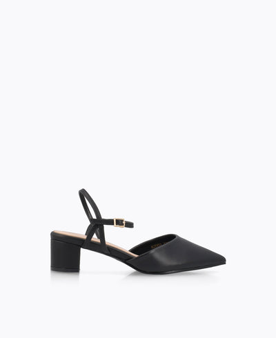Mabel Block Heel Pumps - Black