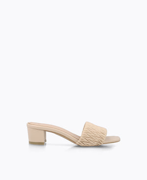 Mathilda Slip-On Heel Sandals - Beige