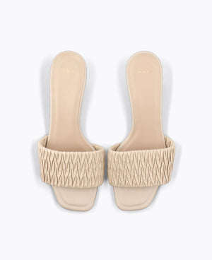 Mathilda Slip-On Heel Sandals - Beige