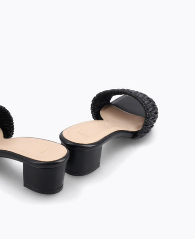 Mathilda Slip-On Heel Sandals - Black