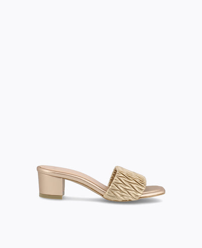 Mathilda Slip-On Heel Sandals - Gold