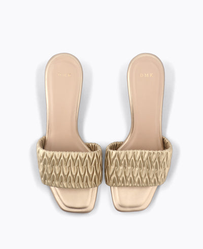 Mathilda Slip-On Heel Sandals - Gold