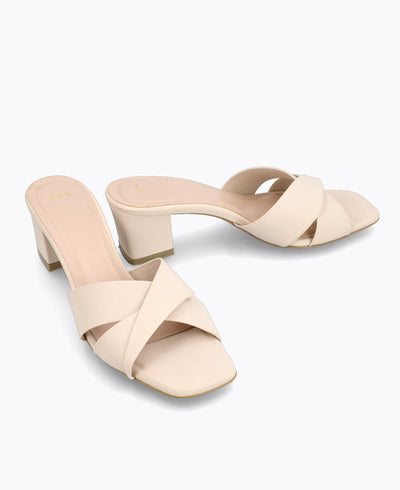 Melanie Heel Sandals - Beige