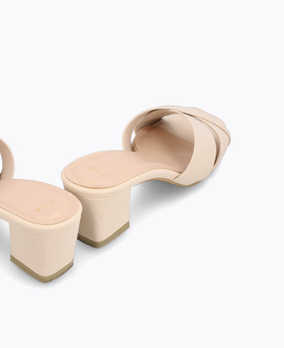 Melanie Heel Sandals - Beige