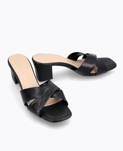 Melanie Heel Sandals - Black