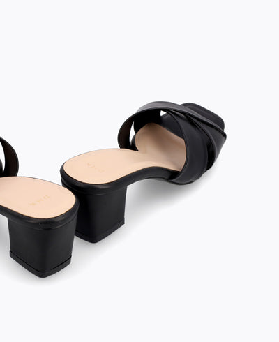 Melanie Heel Sandals - Black