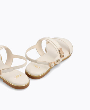 Nola Strappy Flat Sandals - Beige
