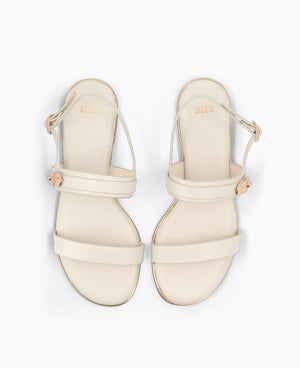 Nola Strappy Flat Sandals - Beige