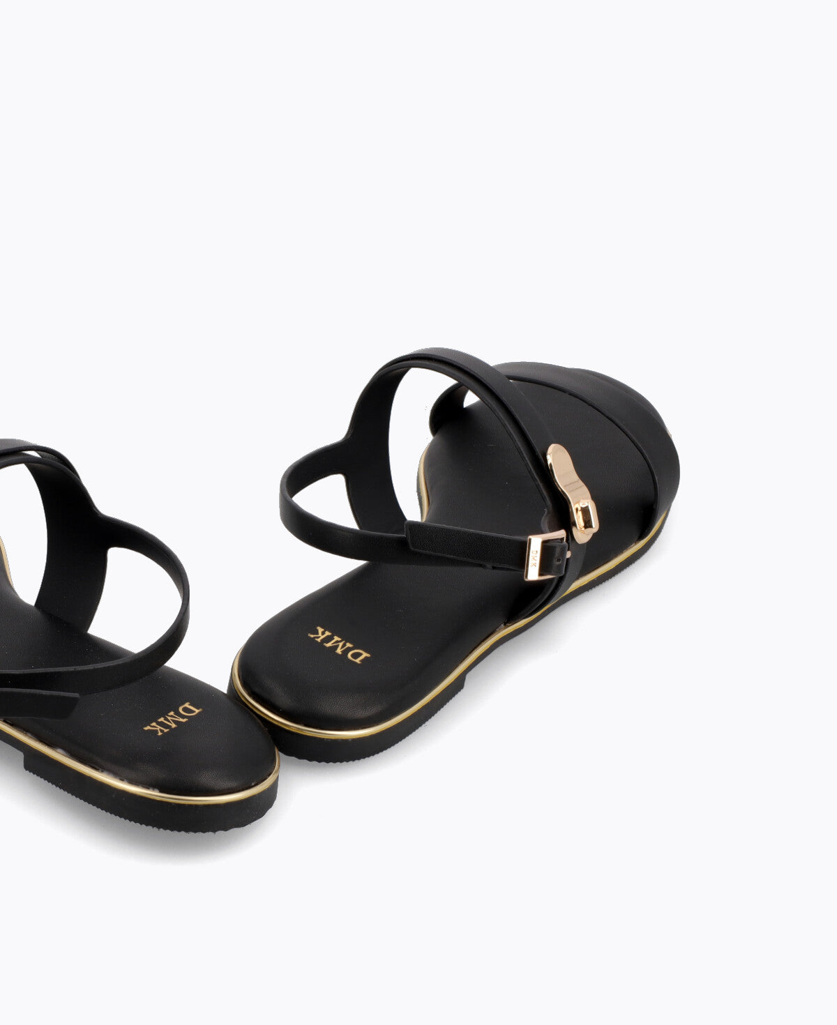 Nola Strappy Flat Sandals - Black