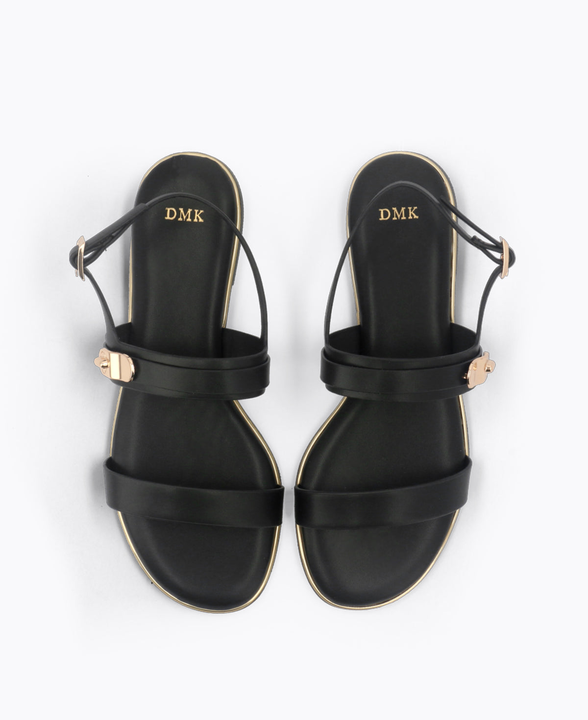 Nola Strappy Flat Sandals - Black