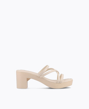 Polly Platform Heel Sandals - Beige