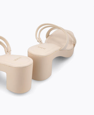 Polly Platform Heel Sandals - Beige