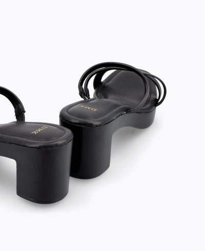 Polly Platform Heel Sandals - Black