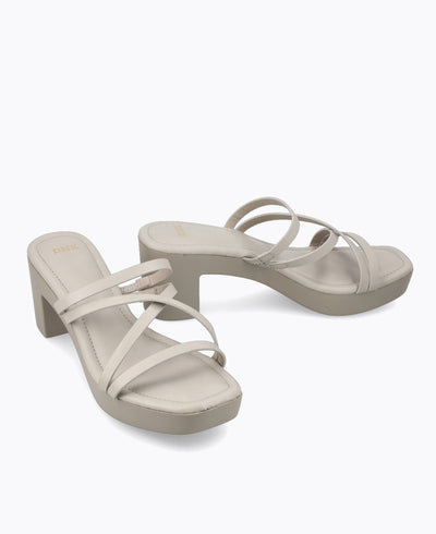 Polly Platform Heel Sandals - Grey