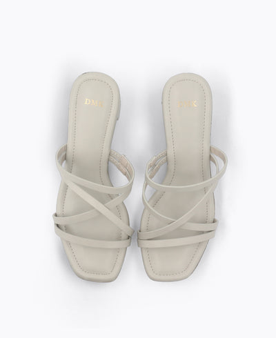 Polly Platform Heel Sandals - Grey