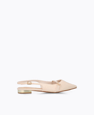 Raelyn Slingback Flat Pumps - Beige