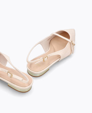 Raelyn Slingback Flat Pumps - Beige
