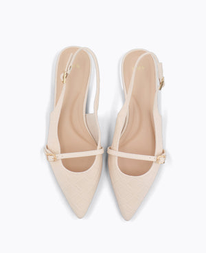 Raelyn Slingback Flat Pumps - Beige
