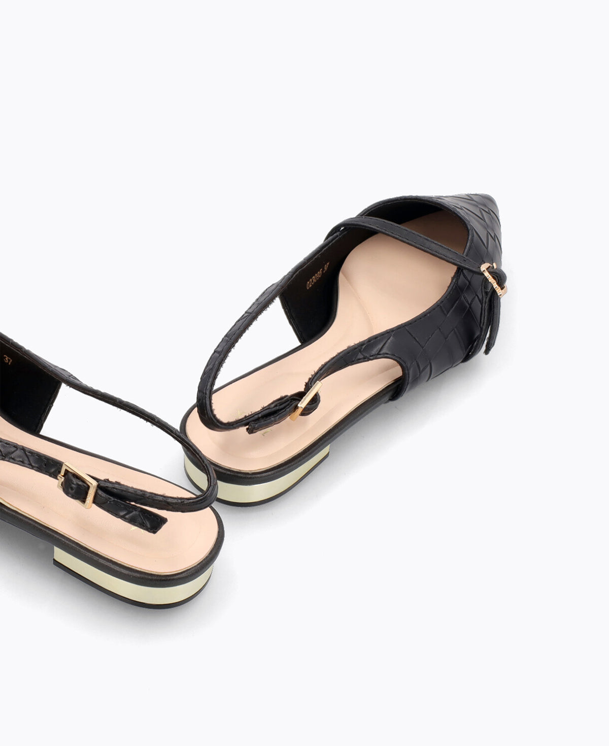 Raelyn Slingback Flat Pumps - Black