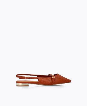 Raelyn Slingback Flat Pumps - Brown