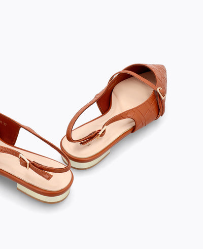 Raelyn Slingback Flat Pumps - Brown